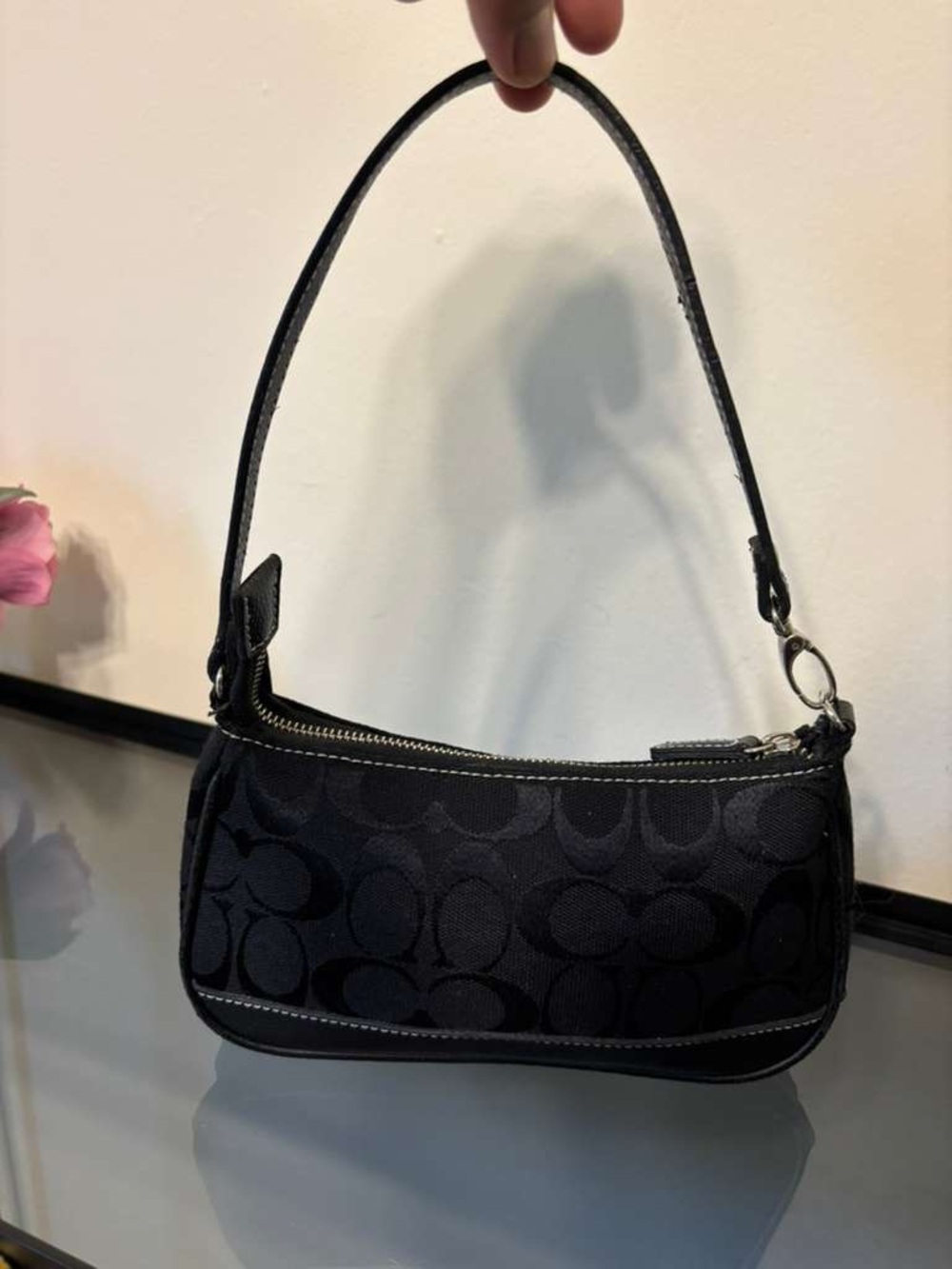 Coach Black Signature Mini Shoulder Bag